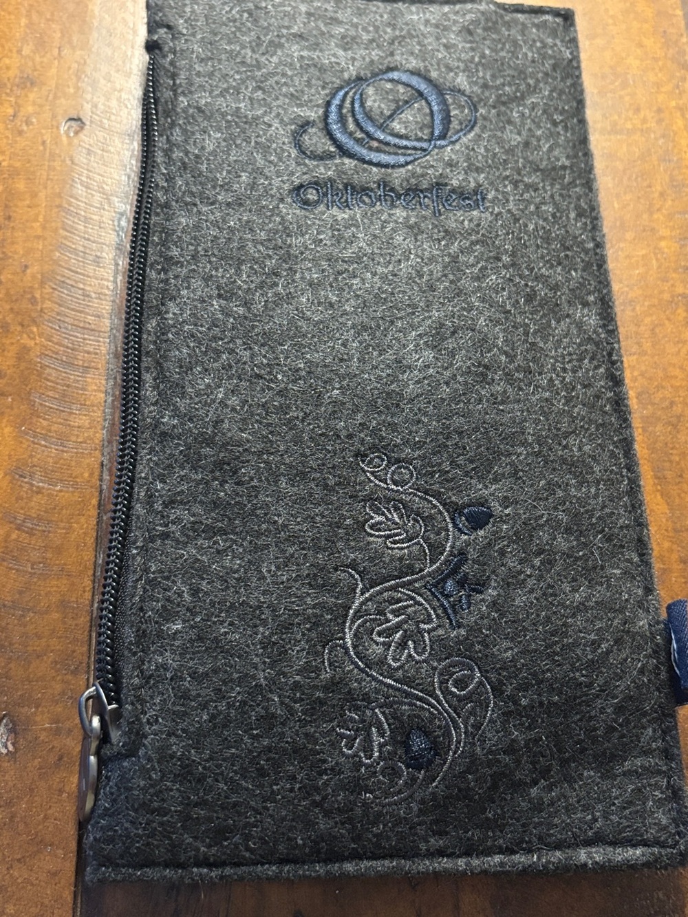 Men's Felt Zip Wallet - Charcoal Gray